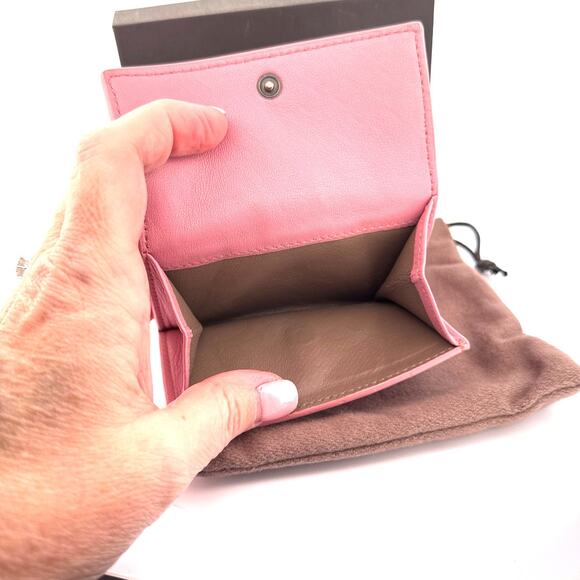 Bottega Veneta Intrecciato Nappa Leather Compact Wallet in Pink - Picture 6 of 7